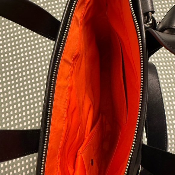 Krost Black faux Leather satchel Bag